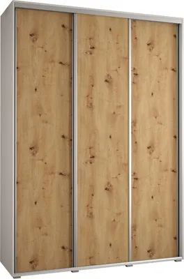 Produktbild von MEBLE KRYSPOL Davos 1 Schrank, drei Türen - 235,2x180x45 cm - Weiß Artisan Silber