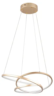 Image de Suspension LED DARVIN dorée 34 W, nuances de blanc, 4500 lm, métal, dimensions : 150 x 64 x 49 cm, IP20, Trio