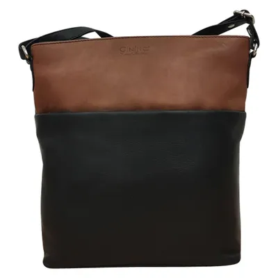 Produktbild von C1420 Cinino Ledertasche Crossbody Bag Schwarz/Cognac