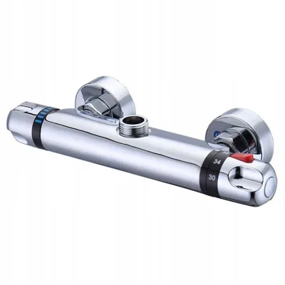 Produktbild von AjieQAQ Thermostat Duscharmatur Chrom Zweigriff Duschbatterie Wandmontage Silber Verbrühschutz