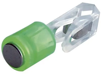 Produktbild von Magnet Power Zylinder + Klammer 14x44mm VE=3 Stück kristallgrün