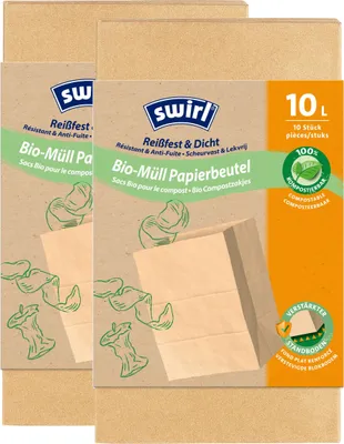 Produktbild von Swirl -Müll-Papier-Beutel 10L 10 Stück (2er Pack)
