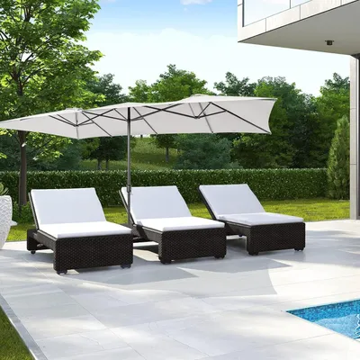 Immagine prodotto di Ombrellone da giardino doppio - Doppio ombrellone - Ombrellone per terrazza - Grande ombrellone - Tenda da esterno - 426 x 265 x 260 cm