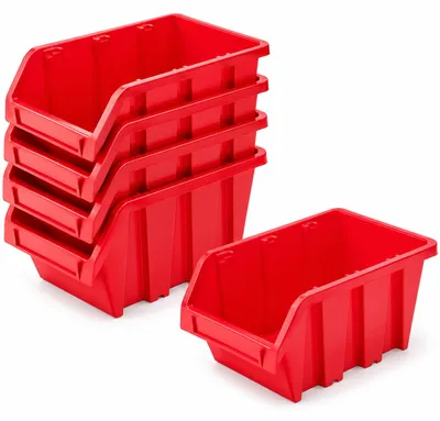 Produktbild von Set aus 5 Stapelboxen aus PP-Kunststoff für die Werkstatt