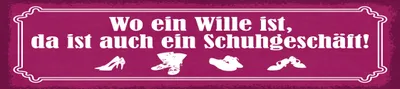 Produktbild von vianmo Holzschild 10x46 cm Wo ein Wille ist, da ist auch ein Schuhgeschäft