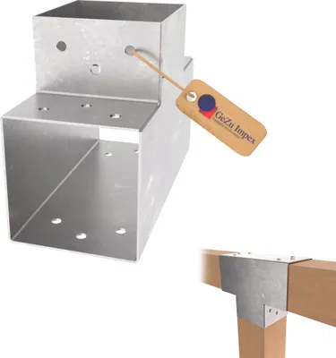 Produktbild von GeZu Impex Pfostenecke 3 Balken T-Model 121 x 121 mm Feuerverzinkt Pfostenverbinder
