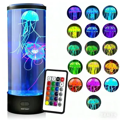 Immagine prodotto di Luci elettriche per acquari, 16 colori, 4 modalità, spegnimento automatico, telecomando, luci notturne a LED, luce fredda per la decorazione della casa