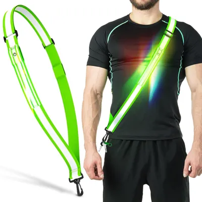Productafbeelding van LED reflecterende sjerp - Oplaadbaar - Veiligheidsverlichting voor wandelen en hardlopen