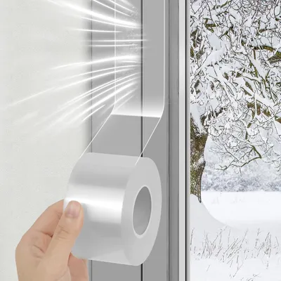 Produktbild von Dichtungsband – 5cmx10 m – Selbstklebend – Winddicht – Wasserdicht – Zugluftstopper – Wärmedämmung – Für Fenster und Türen – Rückstandsfrei ablösbar
