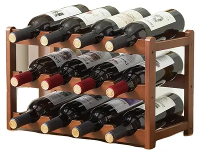 Image de Cave à vin, capacité de 12 bouteilles, modèle sur pied, cave à vin, 3 étagères