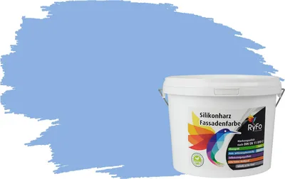 Produktbild von RyFo Colors Silikonharz Fassadenfarbe Lotuseffekt Trend Meerwasserblau 3l - bunte Fassadenfarbe, weitere Blau Farbtöne und Größen erhältlich, Deckkraft Klasse 1