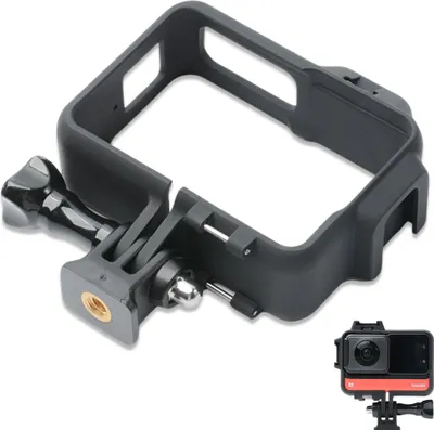 Produktbild von Kamerakäfig, Kamerakäfig für One R Action-Kamera, Kamera-Schutzrahmen, Gehäuse mit 1/4-Zoll-Adapter und Kaltschuh