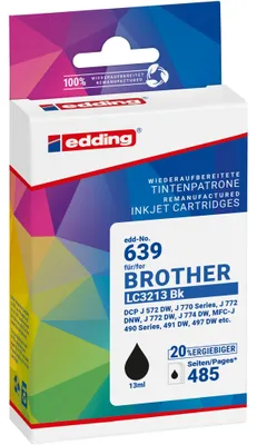 Image de edding Cartouche d'encre 18-639 comme Brother LC3213BK sw