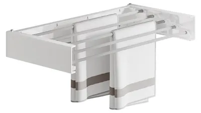 Produktbild von Wandtrockner faltbar - Wandmontage - Kohlenstoffstahl/Aluminium - Platzsparend - Ausziehbar für Balkon - Robustes Design - Wäscheständer
