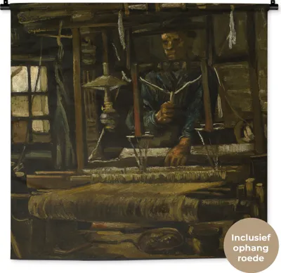 Produktbild von MuchoWow® Wandteppich Wandbehang Die Weberin - Vincent van Gogh 90x90 cm Tapisserie Dekoration Wandtuch - Wandaufhänger