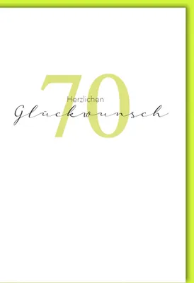 Produktbild von 70. Geburtstag - Glückwunschkarte im Format 11,5 x 17 cm mit