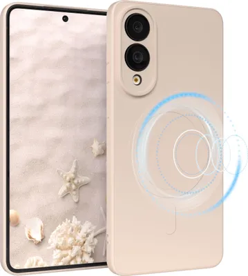 Produktbild von EAZY CASE - Silikonhülle magnetisch für Samsung Galaxy S25 Edge, Hülle Silikon, weich stoßfeste Magnet Handyhülle, Schutzhülle mit Kameraschutz, TPU Bumper in Natur