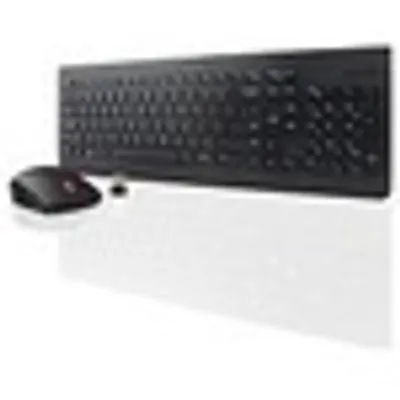 Produktbild von Lenovo 4X30M39497, Volle Größe (100%), Kabellos, RF Wireless, QWERTY, Schwarz, Maus enthalten