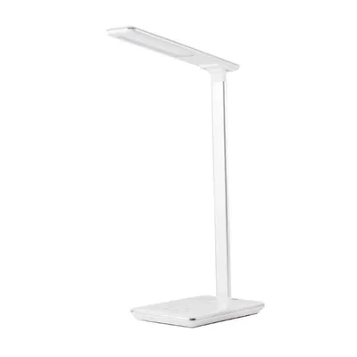 Obrázek produktu pro Stolní LED lampička Huslog bílá s bezdrátovou nabíječkou
