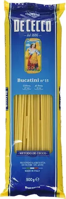 Produktbild von 10x Pasta De Cecco 100% Italienisch Bucatini n. 15 Nudeln 500g