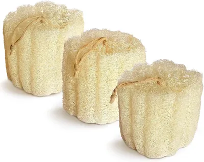 Produktbild von Natürlicher Luffa-Duschschwamm, Peeling-Luffa-Badeschwamm, 14 cm weiche und leicht schäumende Luffa-Spa-Schwämme (3er-Pack)