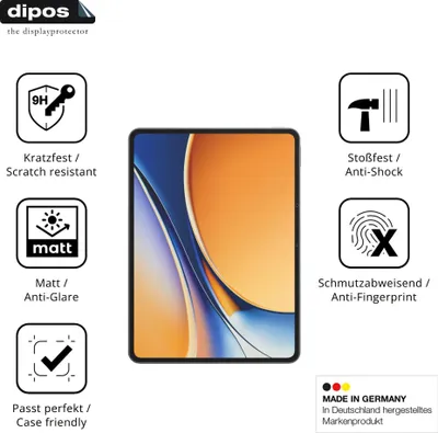Immagine prodotto di 2x Pellicola Protettiva per Realme Pad 3 11.6 Zoll Protezione opaco Vetro Flessibile 9H dipos