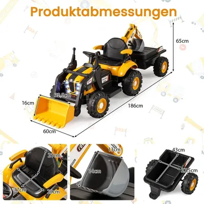 Produktbild von Elektrischer Aufsitztraktor mit Anhänger und Fernbedienung, 12 V