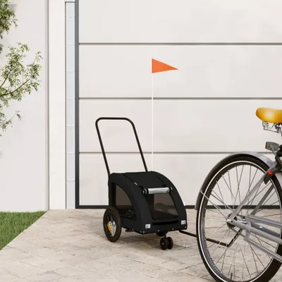 Produktbild von "im Angebot" Fahrradanhänger Hunde - Stoff-Haustierfahrradanhänger - Schwarz Oxford-Gewebe und Eisen - Fahrradanhänger CC25210