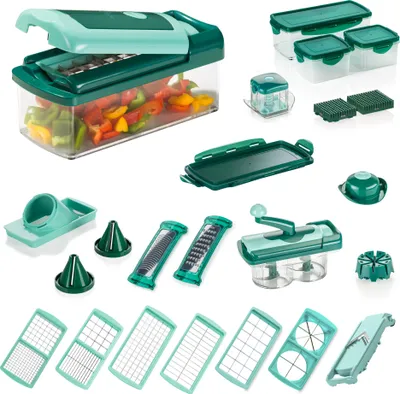 Produktbild von Genius Nicer Dicer Fusion smart Set 34tlg Gemüseschneider inkl. Nicer Twist für Obst und Gemüse