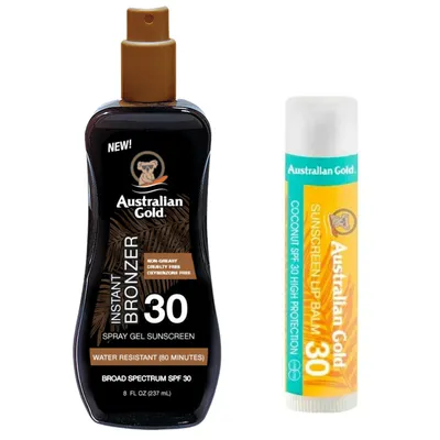 Produktbild von Australian Gold Spray Gel SPF30 + Schutzlippenstift