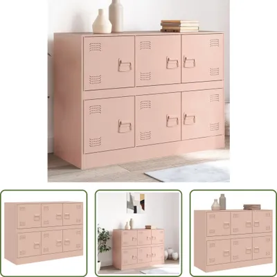 Image de The Living Store Crédence Rose 99x39x73 cm Acier