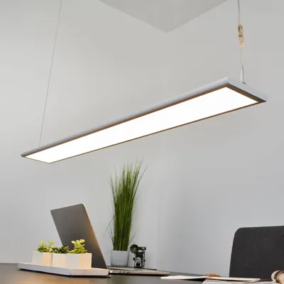 Produktbild von Lindby - Modern Enge LED Hängeleuchte inkl. LED dimmbar 120 cm - Samu I Wohnzimmer I Schlafzimmer - Kunststoff Länglich - I (nicht austauschbare) LED