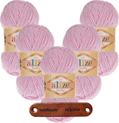 Produktbild von 5 x ALIZE Softy 185 Baby Pink mit Label