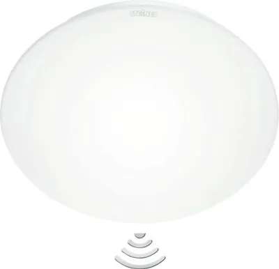 Produktbild von Steinel RS 16 L Indoor Wall and Ceiling Light – 27.5 cm – White Glass – 360° Motion Sensor – E27 Socket – 60 Watt Max