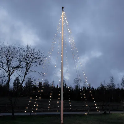Zdjęcie produktu dla Lampki LED z pierścieniem 10 linii x 7m białe ciepłe 3000k FLAGPOLE