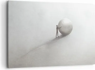 Produktbild von Bild auf Leinwand - Leinwandbild - Einteilig - Sisyphus Arbeit Symbol - 120x80cm - Wand Bild - Wanddeko - Wandbilder - Leinwanddruck - Bilder - Wanddekoration - Leinwand bilder - AA120x80-4752