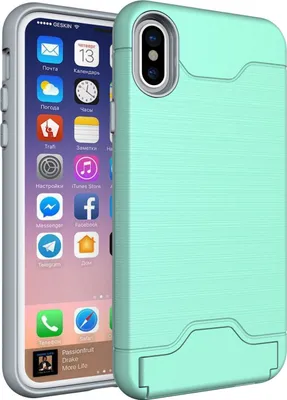 Produktbild von Tasche für Apple iPhone X 5.8 Zoll TPU Rahmen aufstellbares Cover mit verschließbarem Kartenfach