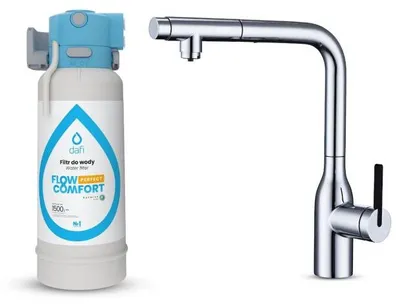 Zdjęcie produktu dla Dafi System filtrujący FLOW COMFORT D1 + bateria trójdrożna SKANDI chrom