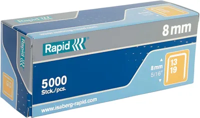 Produktbild von Rapid 11835600, Klammerpack, 8 mm, Befestigung, Beschriftung, 5000 Heftklammern, Galvanisiertes Stahl, Silber