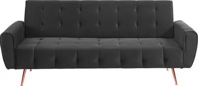 Produktbild von 3-Sitzer-Sofa mit Schlaffunktion Ausklappbares Sofa aus Velours POLANI - Farbe Anthrazit