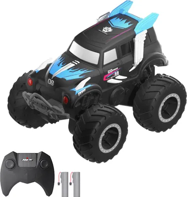 Obrázek produktu pro Dálkově ovládané kaskadérské auto, 2,4 GHz 4WD, obousměrné řízení, obojživelné terénní vozidlo, terénní pozemní/vodní člun se 2 bateriemi, dárky pro děti, chlapce a dívky, modrá barva