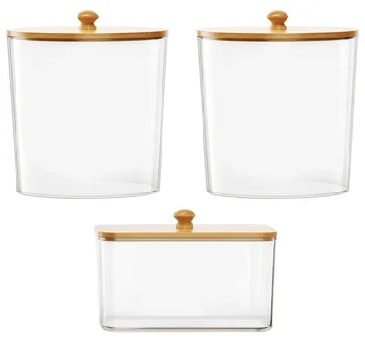 Produktbild von Transparente Aufbewahrungsbehälter mit Deckel Set von 3
