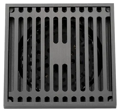 Produktbild von Bodenablauf für Badezimmer, quadratisch, 10,4 x 10,4 x 2,6 cm, abnehmbares Abflusssieb mit Filter und Abdeckgitter