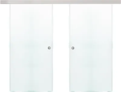 Produktbild von HOME DELUXE - Doppelglasschiebetür SAPHIR - Milchglas 205 x 90 cm, inkl. Gleitschiene und Zubehör I Glastür Wohnungstür Innentür
