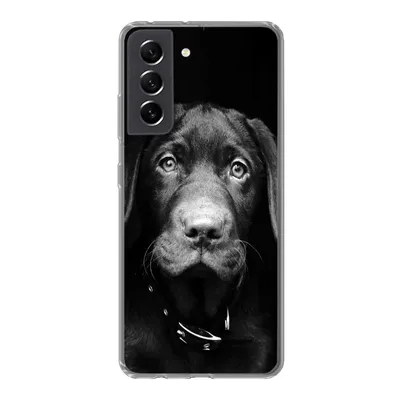 Produktbild von MuchoWow® Handyhülle Schutzhülle Hülle für Samsung Galaxy S21 FE Hund - Leicht - Schwarz Silikon Softcase Handy Hülle - Mobiltelefonhülle