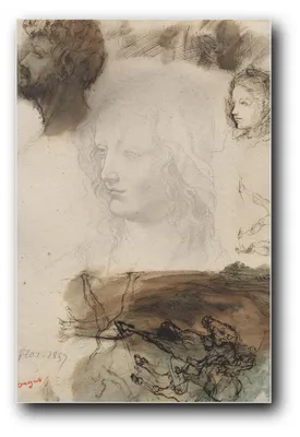 Produktbild von Kunstdruck „Studien- und Skizzenblatt“ von Edgar Degas – 20 x 30 cm – ungerahmt