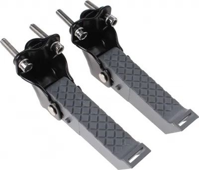 Image de repose-pieds pliable avec sangles noir / gris