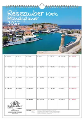 Produktbild von Reisezauber Kreta Planer DIN A3 Kalender für 2027 Heraklion Griechenland Strand Meer Urlaub - Seelenzauber