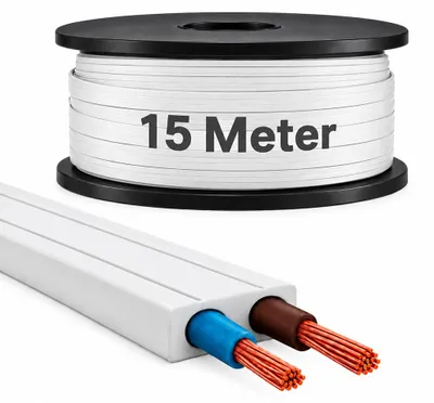 Produktbild von 15m Illu-Flachbandkabel H05RNH2-F 2x1,5mm² Weiß