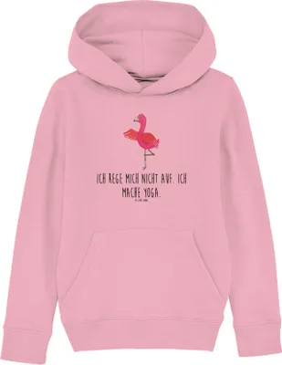 Produktbild von Mr. & Mrs. Panda Kinderpullover Flamingo Yoga 12-14 Jahre (152/164) - Baumwolle Pink - Geschenk, Hoodie, Sweater, Meditieren, Achtsamkeit, Pullover, Rosa, Sweatshirt, Yogi